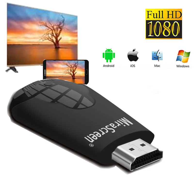 

Newest 1080P TV Stick Mirascreen WIFI Mirror Screen HDMI-compatible Display Dongle Receiver Small Size For IOS/Android