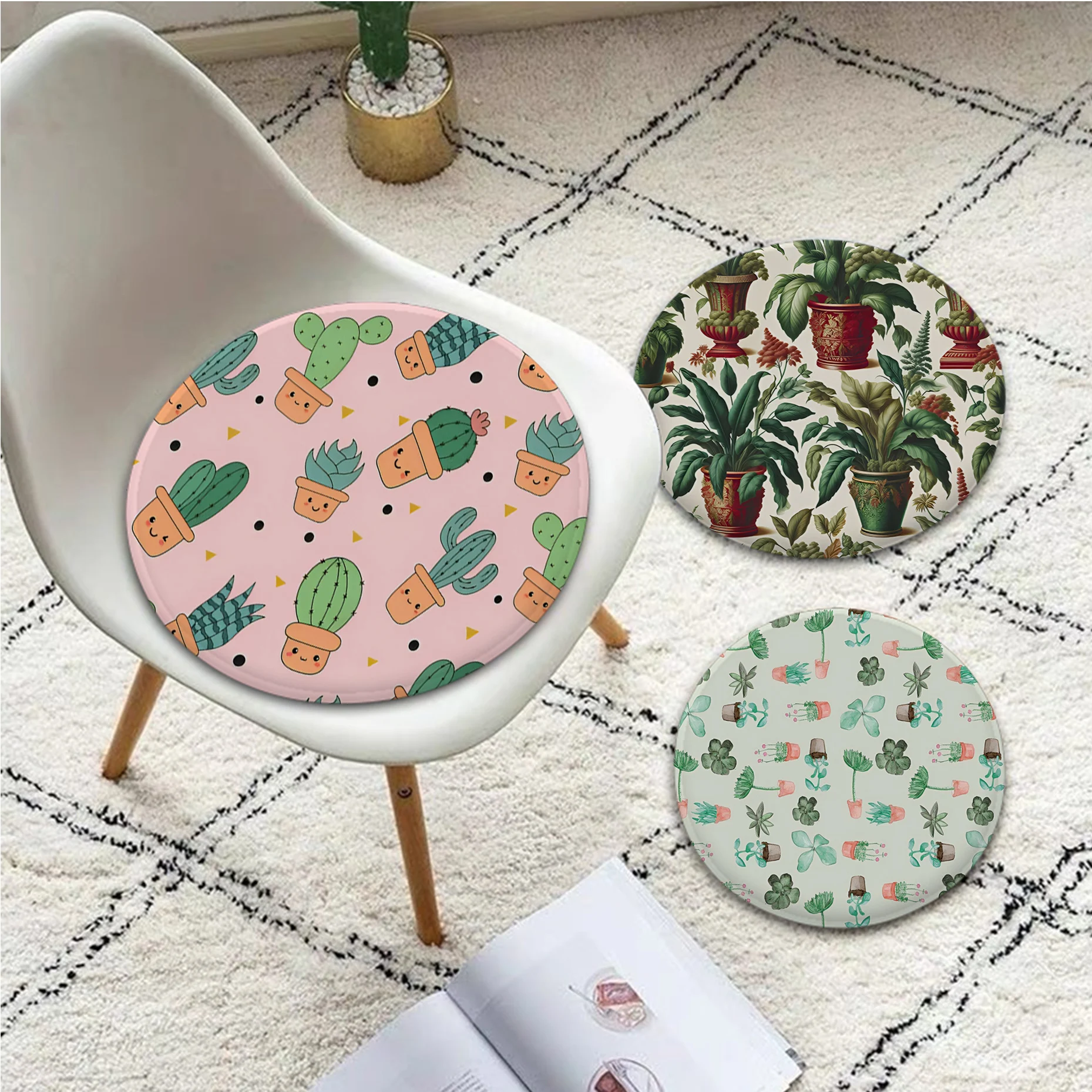 Зеленая Декоративная Подушка В Горшке Мягкая Для Сиденья Стула Патио Офиса Дома