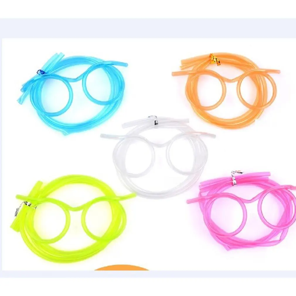 

Funny Soft Glasses Straw Unique Flexible Drinking Tube Kids Party Accessories