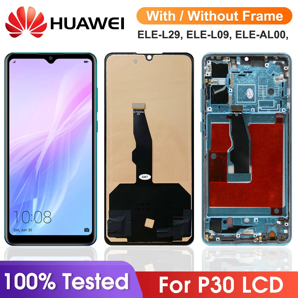 100% протестированный дисплей P30 с рамкой для Huawei ELE-L29 ЖК-дисплей сенсорный экран