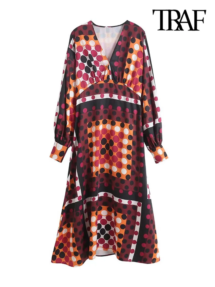 

Платье-миди Плиссированное с длинным рукавом и V-образным вырезом