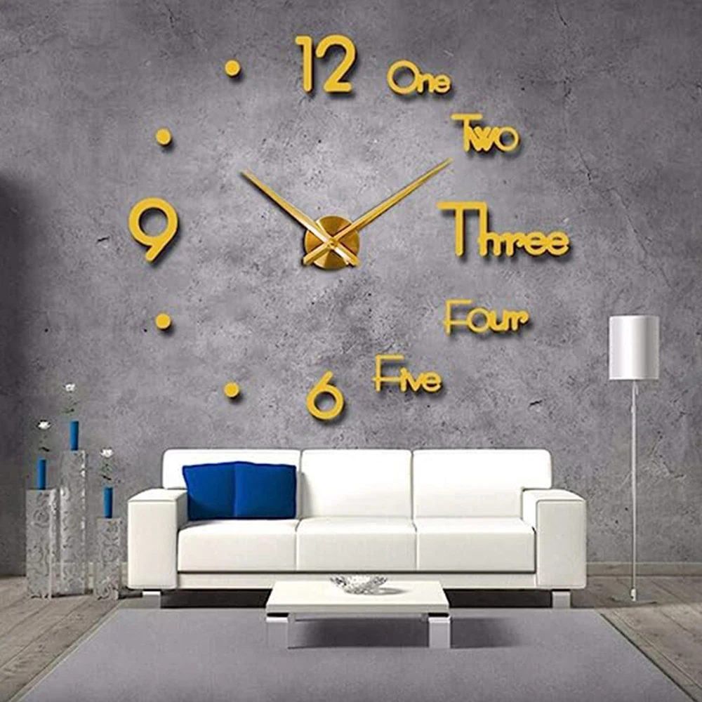 

S/M/L Size Wall Clock 2D/3D DIY Decorative Clocks Acrylic Mirror Stickers Quartz Needle Watch Horloge Home Decor reloj de pared