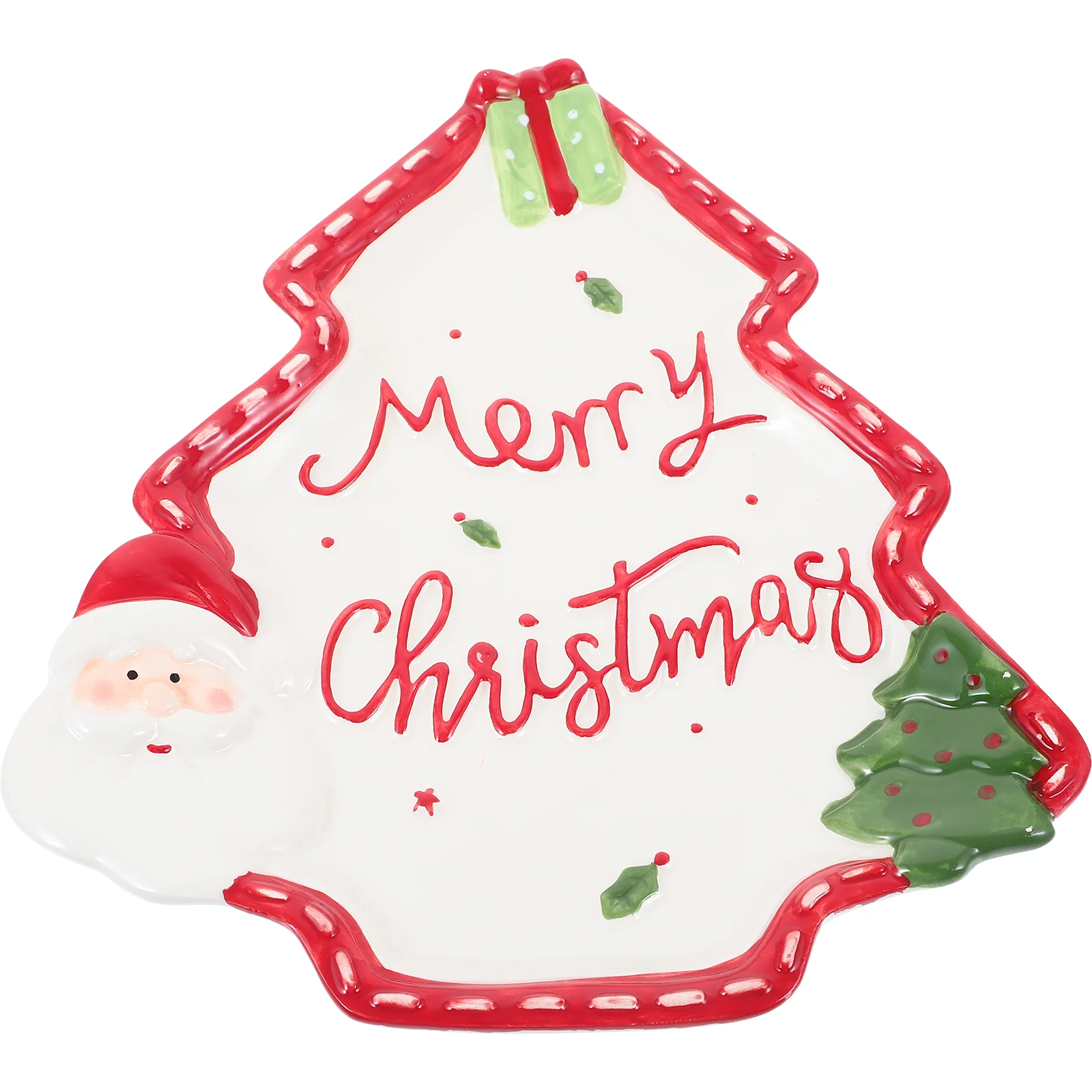 

Christmas Decore Ceramic Plate Dessert Plates Tree Shape Decoration Condiment Containers Sauce Dishes Dipping Condiments