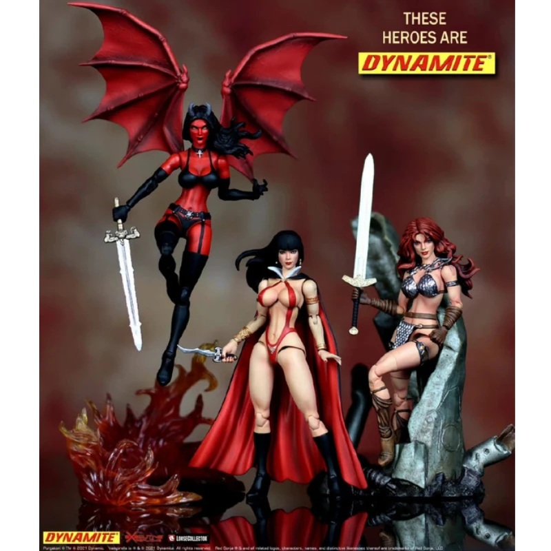 

In Stock Executive Replicas These Heroes Are Dynamite Red Sonja Vampirella Purg Atori 6-inch Action Figures