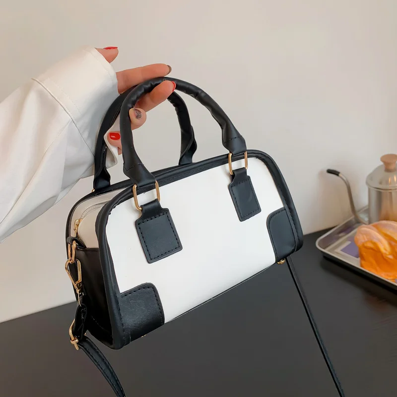 

Женские сумки в новом стиле, дизайнерская повседневная женская сумка через плечо в стиле пэчворк, модная сумка из искусственной кожи с ручк...