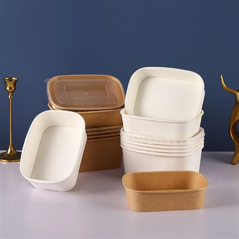 

50 шт., одноразовые контейнеры из крафт-бумаги