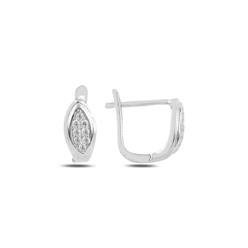 

Silver 925 Sterling Zircon Cubic Zirconia J Earrings