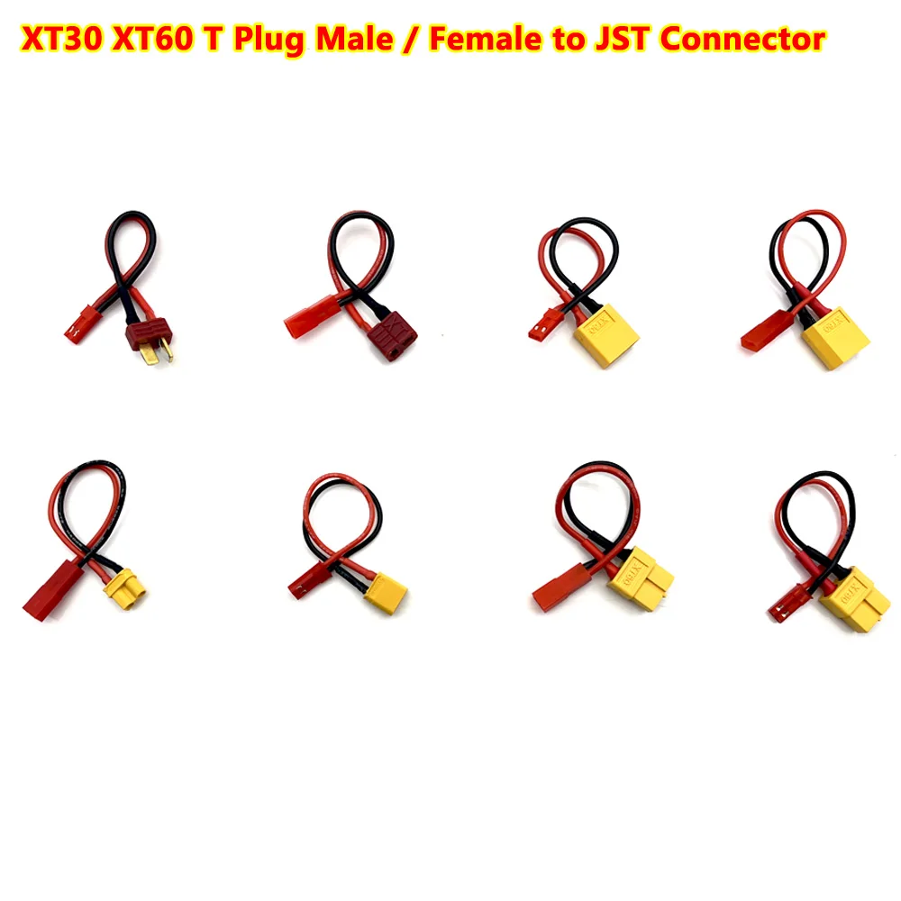 

XT60 XT30 T Plug Male / Female to JST Connector Charging Adapter Cable Converter Lead for RC Hobby Battery FPV RC Models