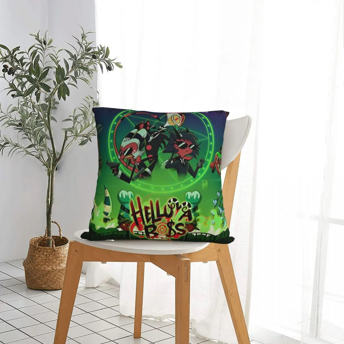 Черные комедийные наволочки H-Helluva-Boss чехол для подушки автомобиля милый