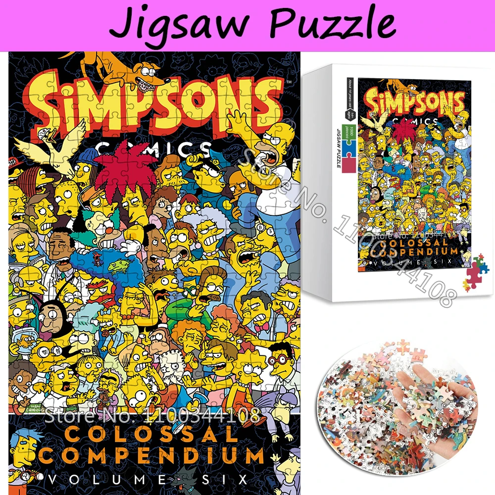 

300/500/1000 Pieces The Simpsons Jigsaw Puzzles Disney Movie Cartoon Simpson Wooden Puzzle Children's Creative Toys Family Games