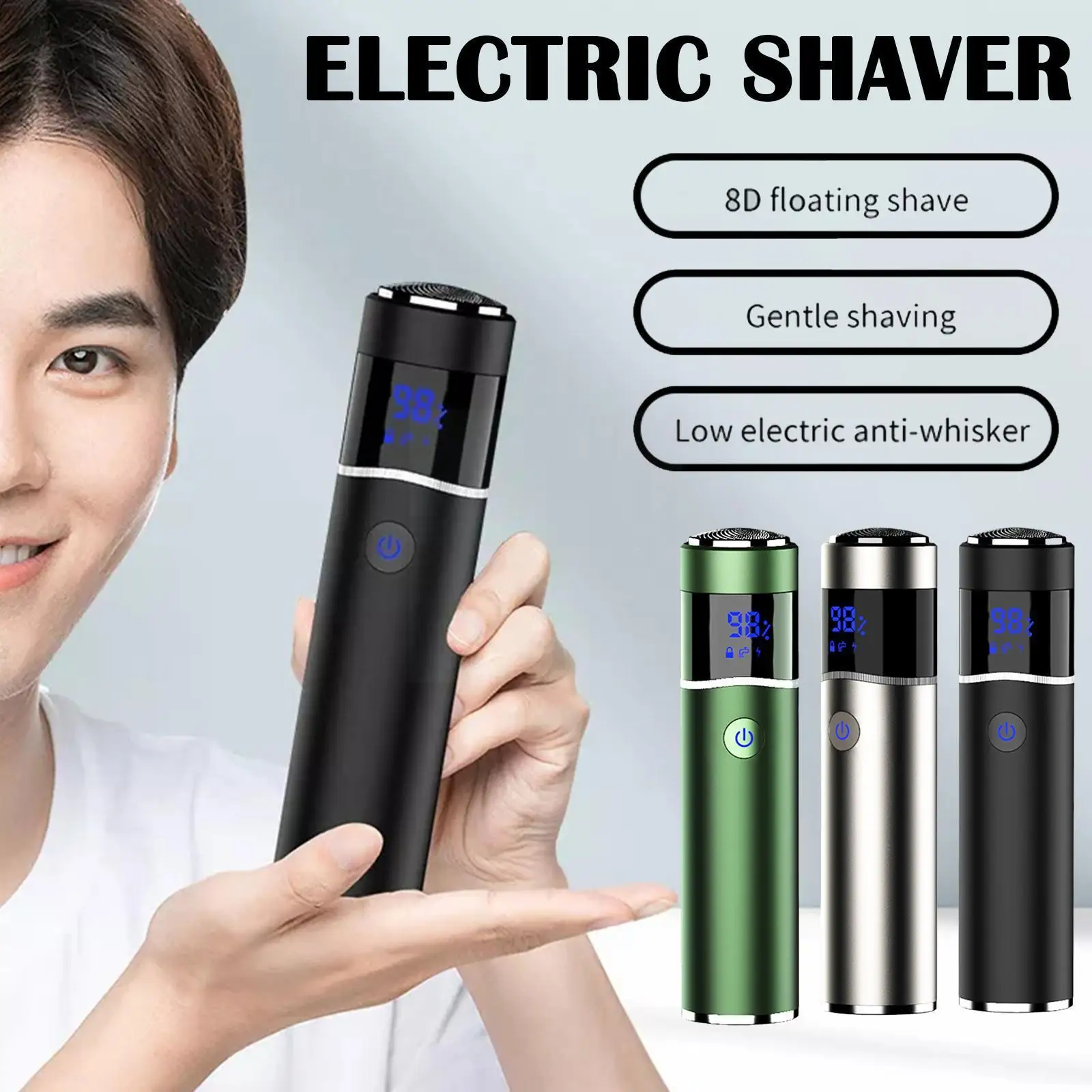 

8d Portable Electric Shaver For Men Ipx7 Waterproof Usb Rechargeable Wet Dry Multifunctional Mini Face Shaver Safety B7h7