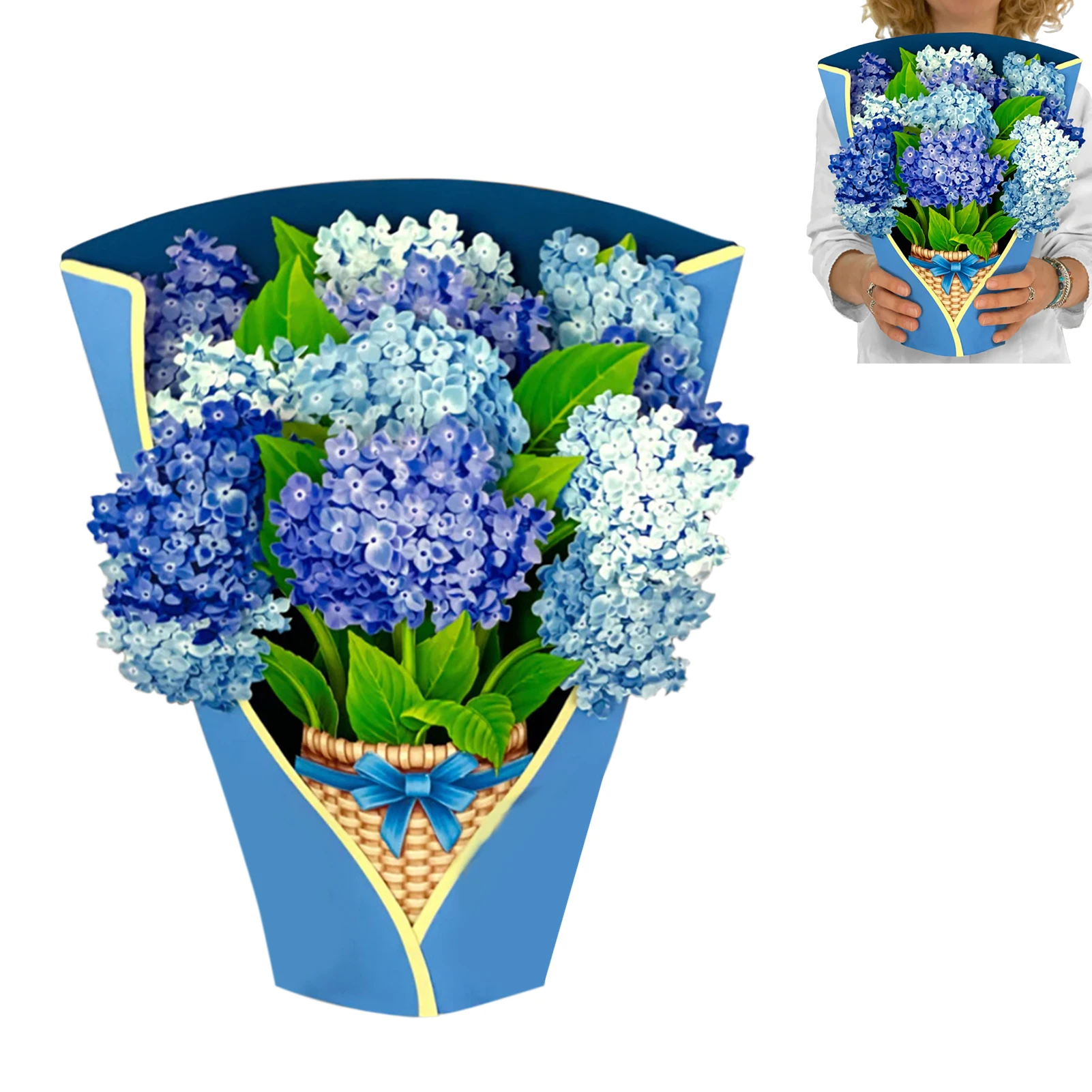 

Юбилей для женщин с конвертом День рождения в натуральную величину заготовка Подарок Бумажная Гортензия домашний декор цветочный букет поздравительная открытка