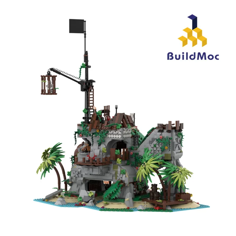

MOC-77171 Forbidden Island Building Blocks Kit Pirate Barracuda Bay Stronghold Brick Model DIY Assemble Kids Brain Toy Gift