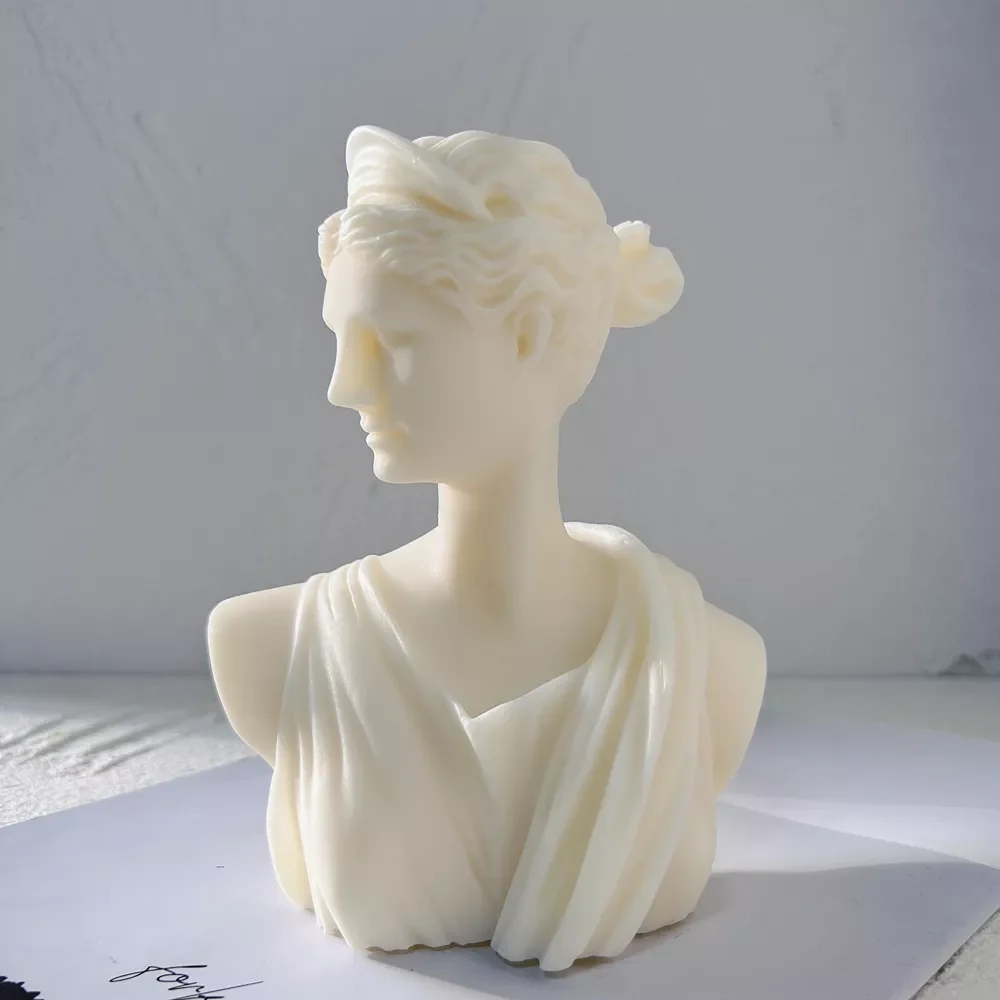 Греческая богиня, бюст Artemis Diana, силиконовая свеча, статуя, скульптура, Римский Бог, Аполлон, форма для свечей, домашнее искусство
