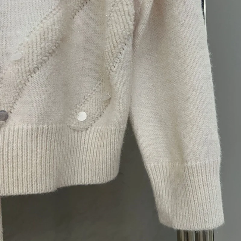 DEAT женский свитер с открытыми плечами и лямкой на шее свободный вязаный