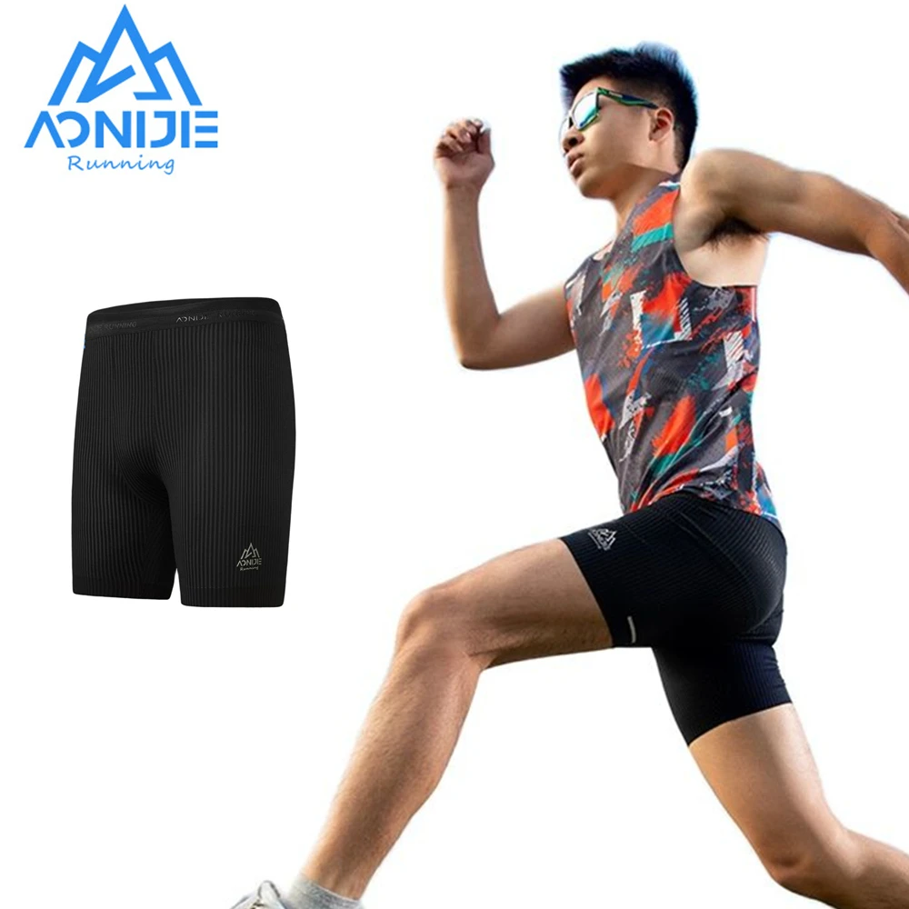 

Мужские быстросохнущие спортивные облегающие шорты AONIJIE FM5169, дышащие леггинсы с боковым карманом для бега, фитнеса, йоги