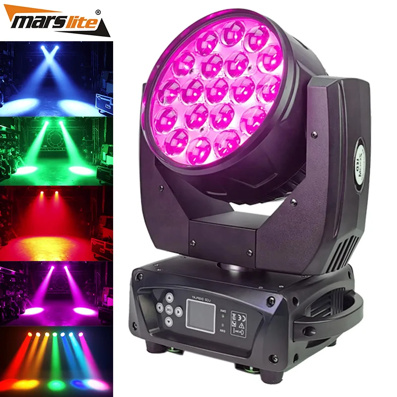 

19pcs 15w Zoom Wash Moving Head Night club lighting beam effect rotation disco light