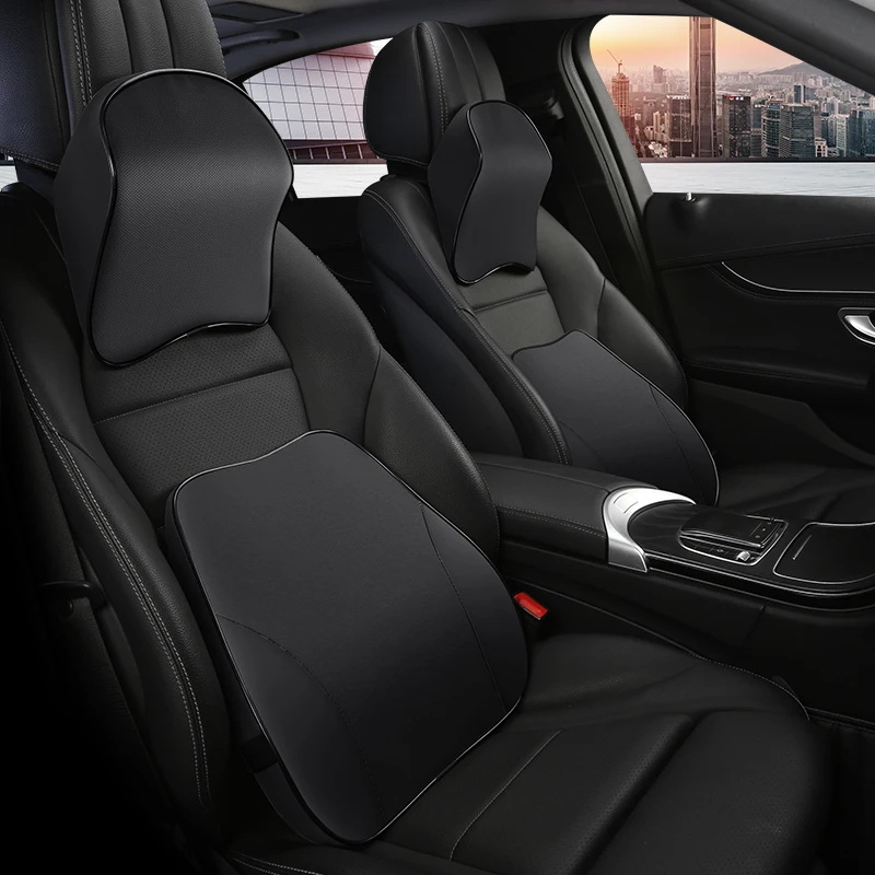 

Подушка под шею из искусственной кожи с эффектом памяти