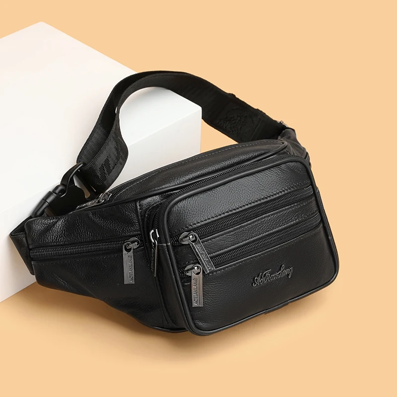 Мужская городская повседневная поясная сумка из коровьей кожи bolsos para hombre sacoches
