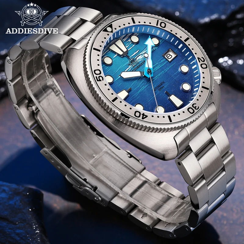 Мужские автоматические часы ADDIESDIVE Sapphire NH35 механические водонепроницаемые