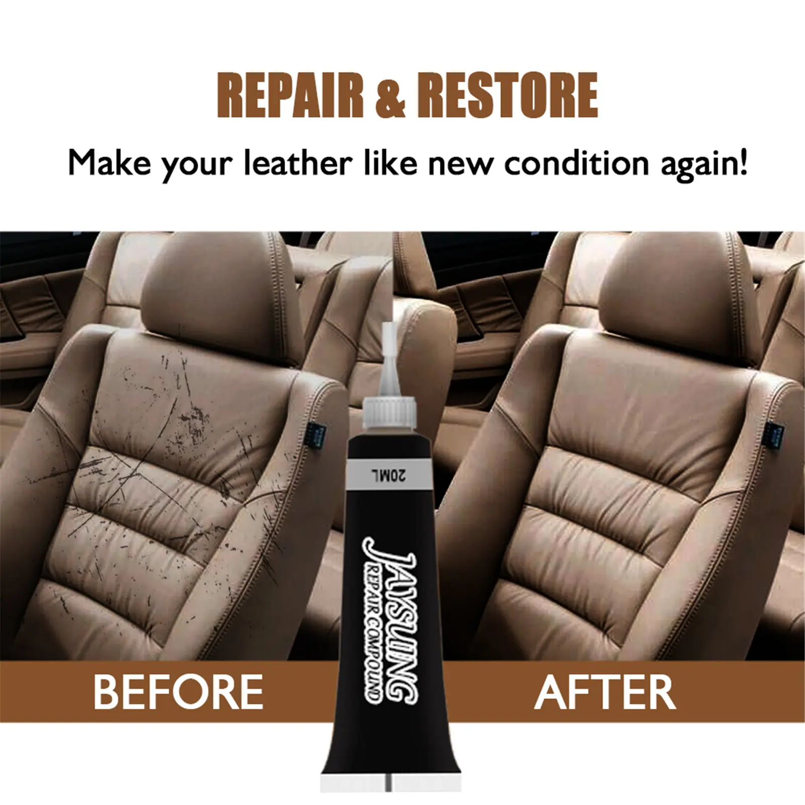 

Vinyl And Leather Repair Kit PU Leather Repair Paint Gel For SofaRestorer Of Your Couch Sofa Car Seat Super Easy Instructions To