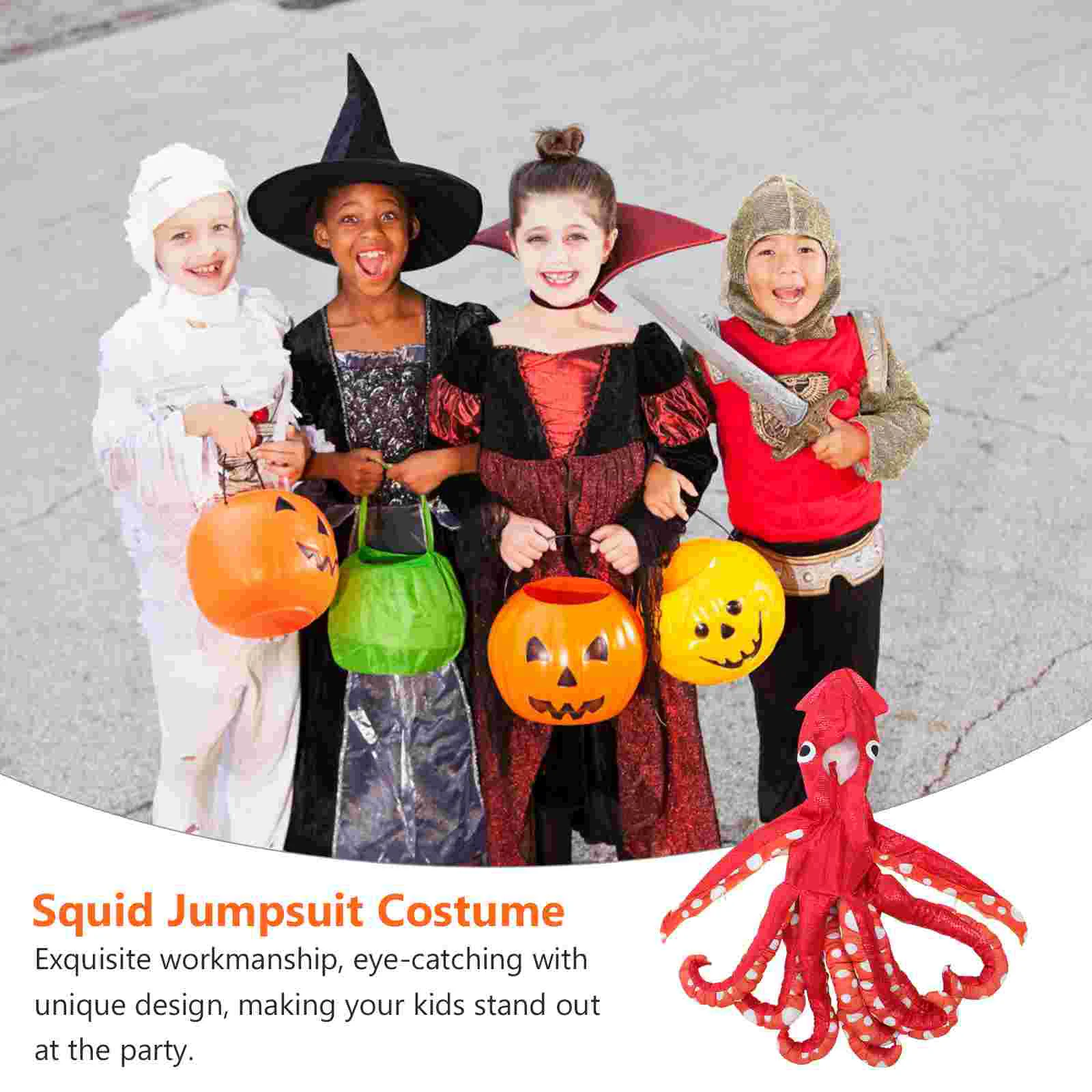 

Costume Squid Kids Dresshalloween Cosplay Partyperformance Octopus Fancy Role Play Jumpsuit Hat Funny Hats Teens Women Novelty