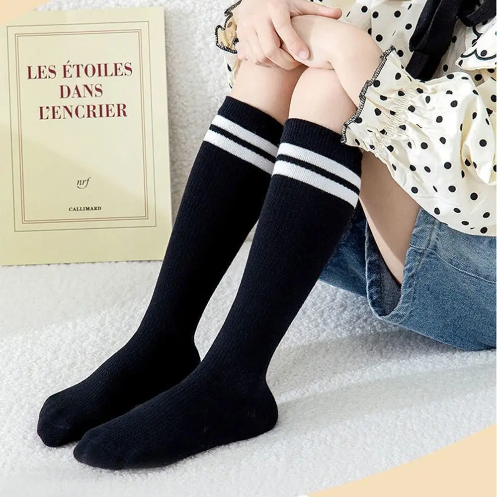 

Student Sock Double Striped Cotton Socks Kids Long Socks Korean Style Children Calf Socks Summer Mesh Thin Medium Cotton Socks