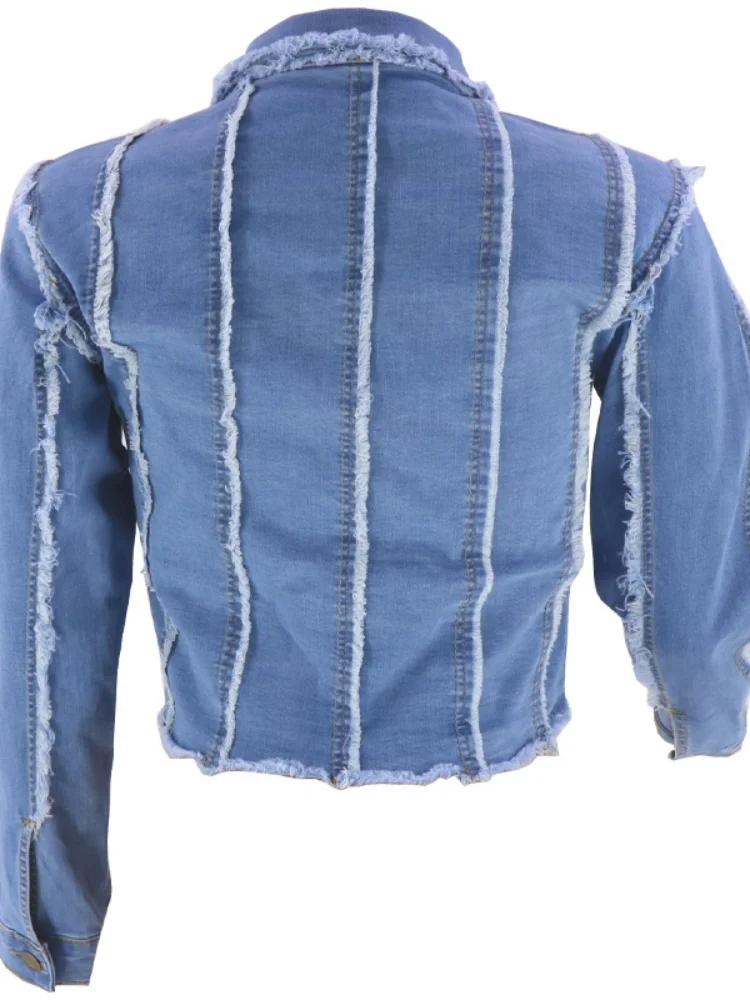 Женские джинсовые куртки новинка 2024 Повседневная приталенная ковбойская