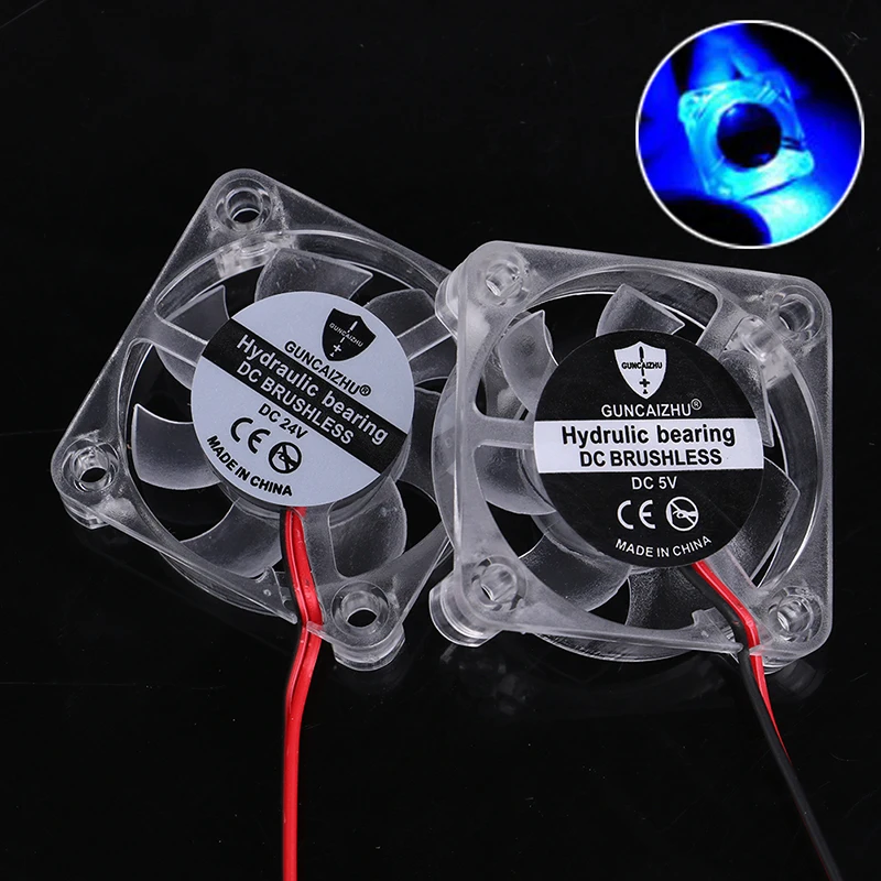 1 шт. 4010 DC 5v 12v 24v Вентилятор охлаждения светодиодный Iight излучающий гидравлический