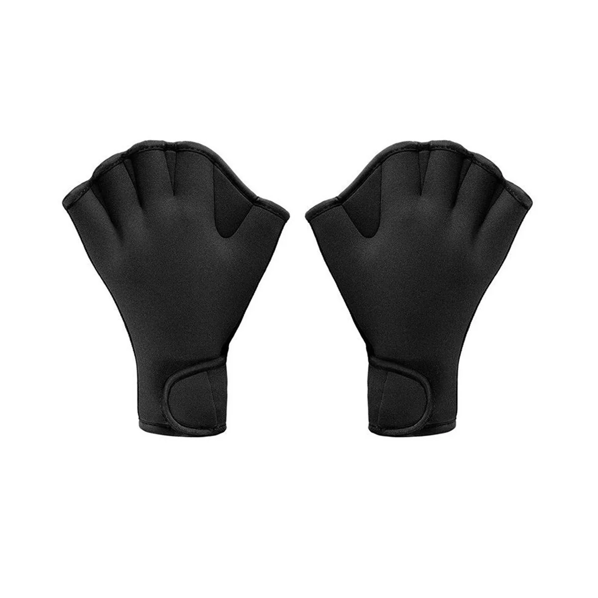 

Тренировочные перчатки для плавания, снаряжение для дайвинга, Нескользящие перчатки с полупальцами для тренировок по плаванию взрослых и детей, черные + L