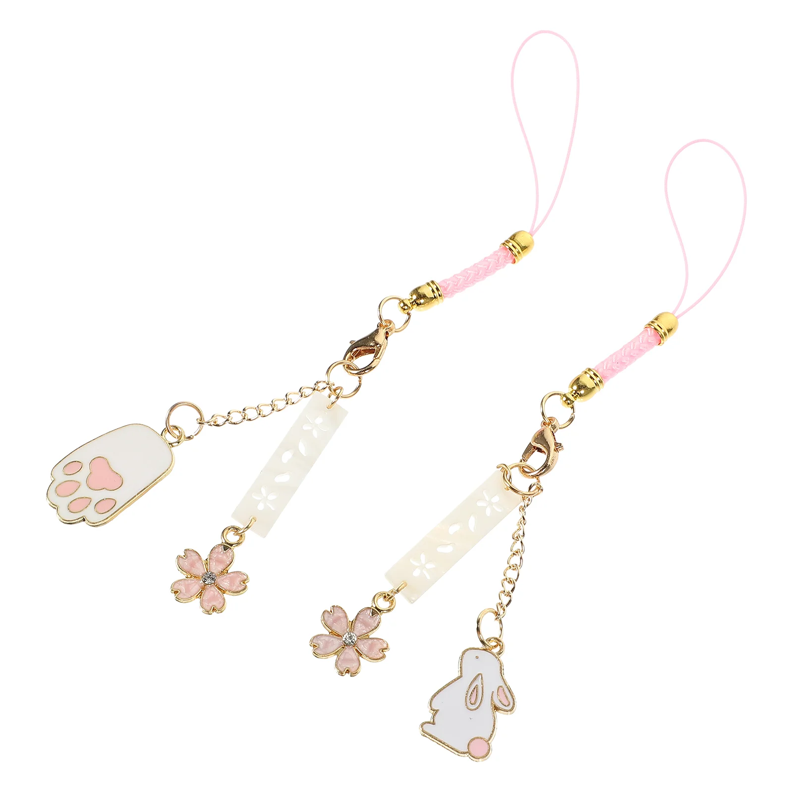 

2 Pcs Kawaii Phone Charm Keychain Backpacks Strap Pendant Dangle Cellphone Hanging Ornament