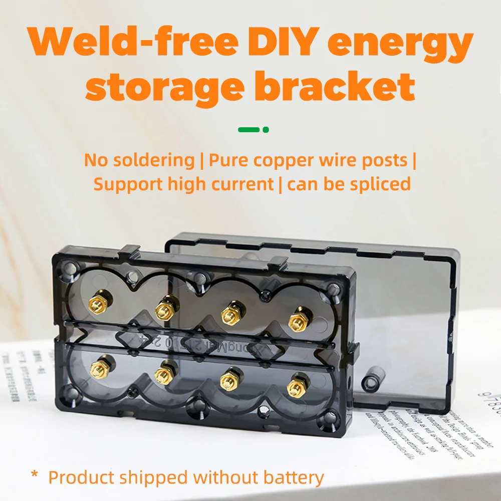 

18650 21700 High-Capacity Battery Box High-Current Welding-Free Splicable DIY Energy Storage Bracket Pure Copper Wire Post