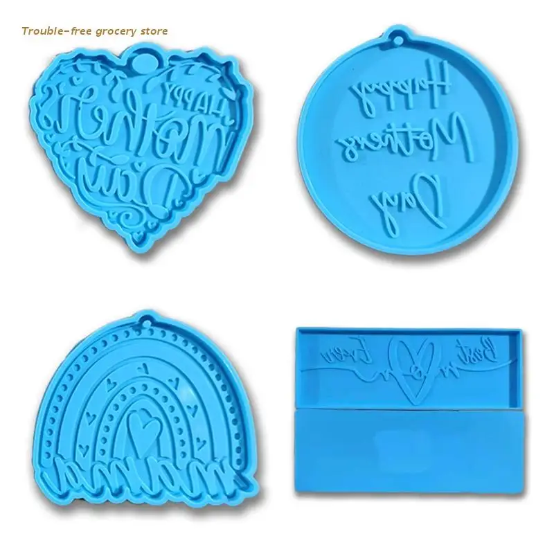 

Mother's Day Series Pendants Epoxy Resin Mold Keychain Silicone Mould DIY Crafts Jewelry Casting Tool