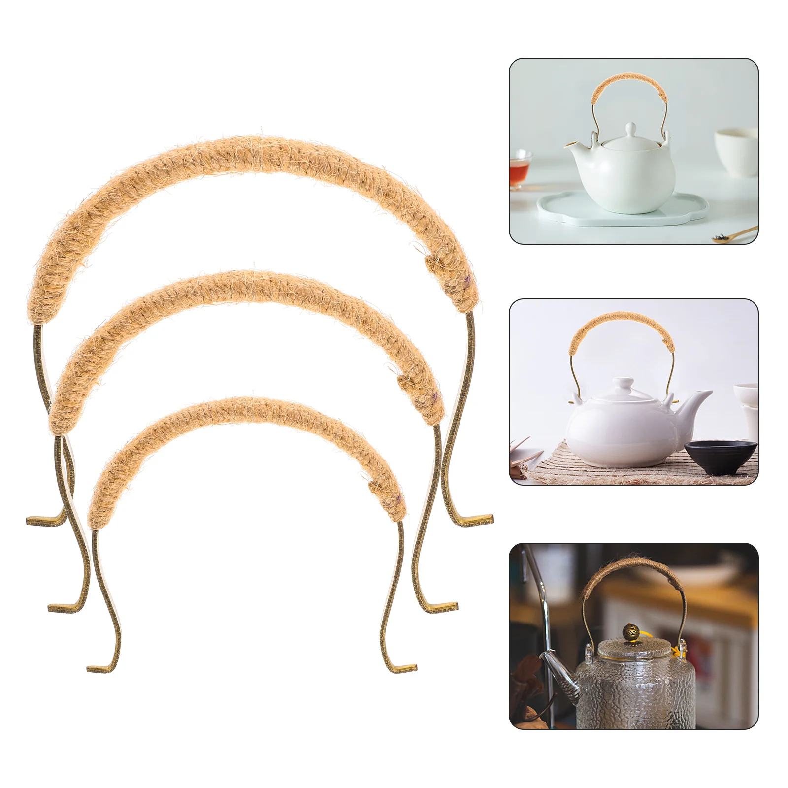 

Handle Teapot Tea Kettle Pot Fu Kung Gallonpitchergrip Lid Rattan Purse Japanese Accessories Chinese Replacement Replaceable