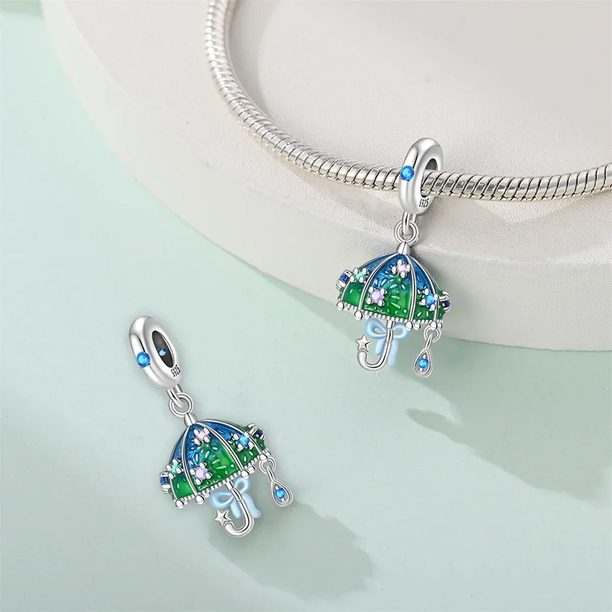 Оригинальные бусины из стерлингового серебра 925 пробы серия весенних цветов