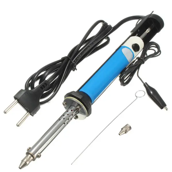 

AC 220V 30W Handheld Electric Tin Suction Sucker Pen US EU Plug Desoldering Pump Soldering Tool With PCB Board 2 Nozzles