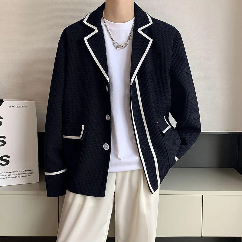 

Suit Men Business Society Casual Black/white Men Blazer Jacket Dress Blazer Jacket Fashion Mens M-2XL Formal Loose Korean
