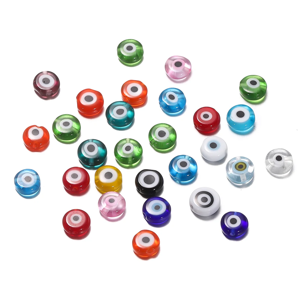 20/30 шт./лот 6/8 мм плоские круглые формы сглаза Стеклянные разделители свободные