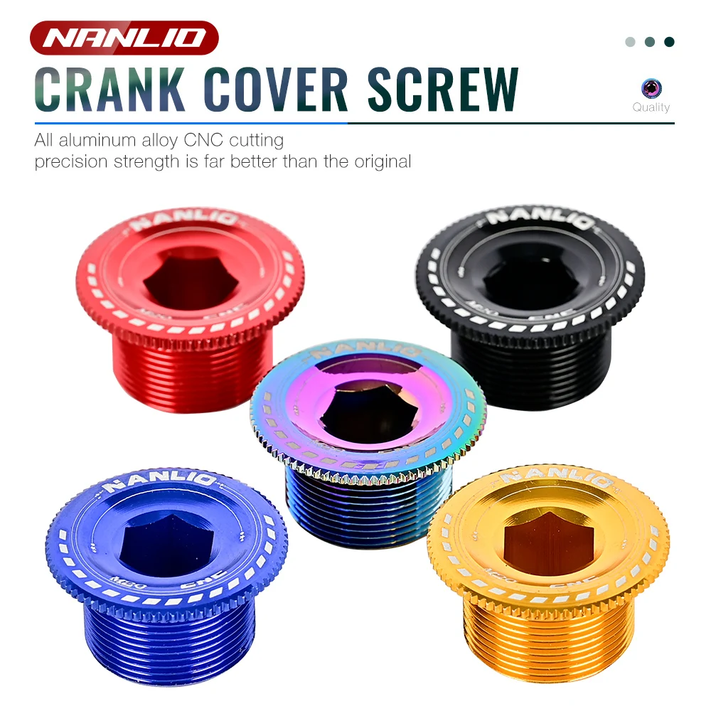 

NANLIO MTB Aluminum Alloy CNC Screw Mountain Bike Crank Cover Screws M18/M19/M20 Bolt For Shimano Crank Bolt Cap