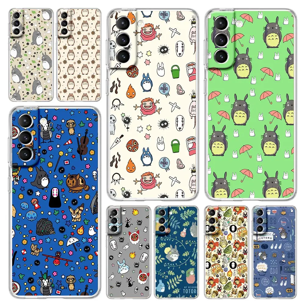 Мультяшный милый японский аниме Тоторо чехол для Samsung Galaxy S21 S22 Ultra S20 FE S10 S9 Plus S10e Note