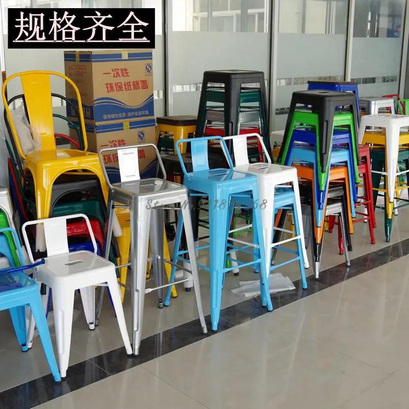 Железная табуретка Модный Железный квадратный металлический барный стул с