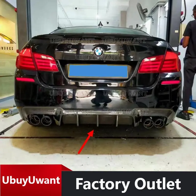 

For BMW 5 Series F10 (Only Fit M5) Real Carbon Fiber Rear Bumper Diffuser Car Boot Bracket Spoiler Plate Splitter Body Kit