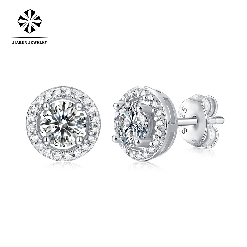 

Lady Moissanite Earrings 100%S925 Sterling silver diamond designer fashion luxury Jewelry K Gold proposal birthday gift earrings