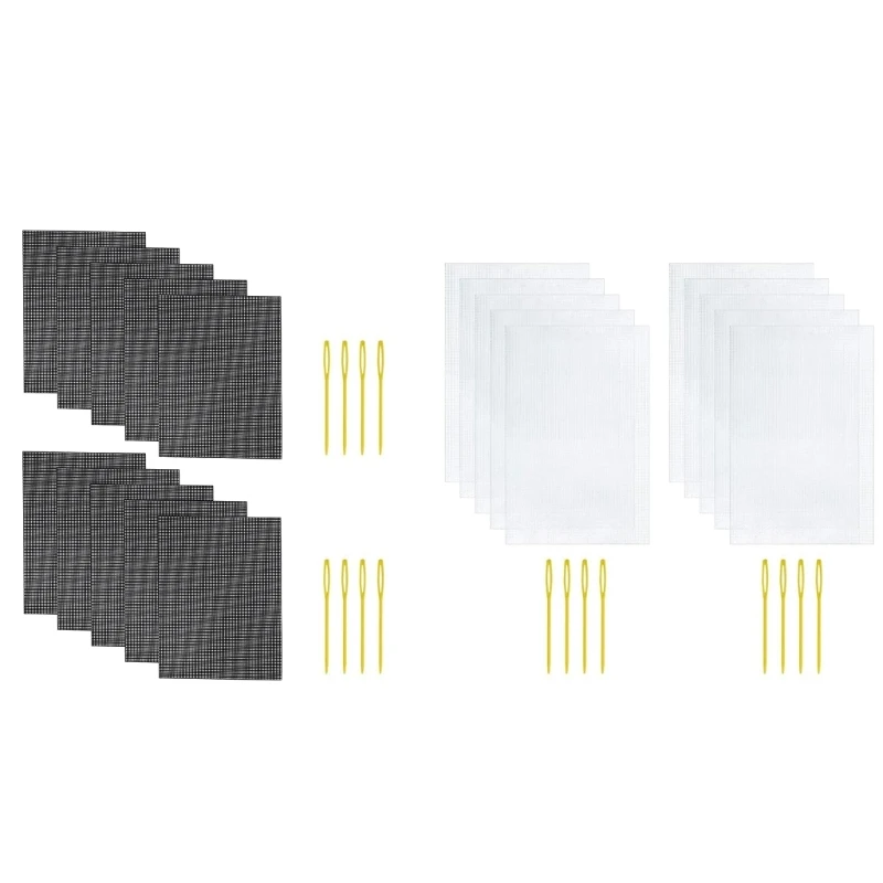 

B0KB 10Pcs CrossStitch Plastic Aids Mesh Screen Mesh Sheets for Embroidery Making