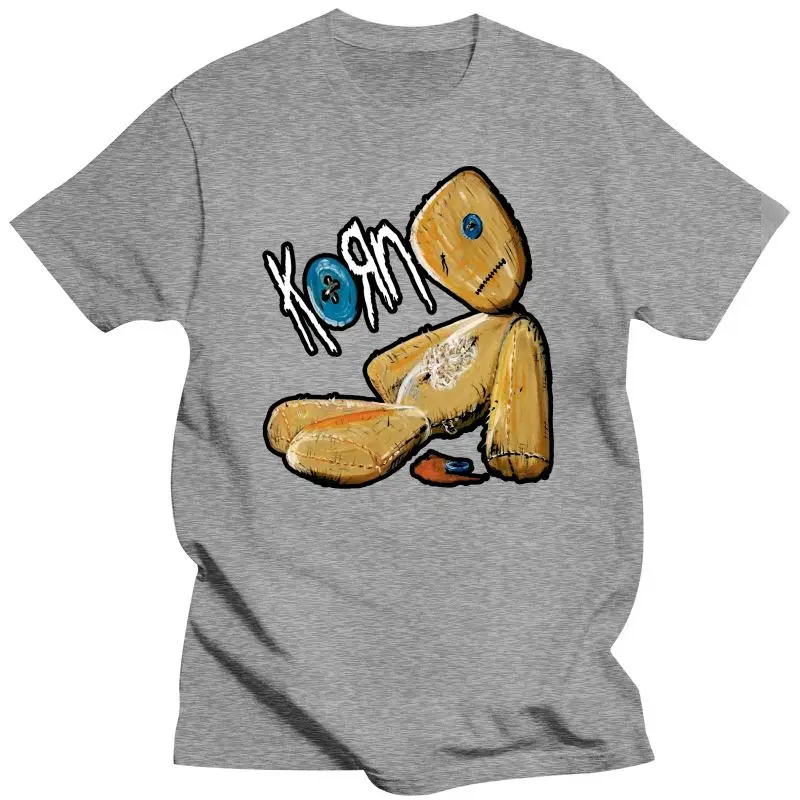 Черная майка из манги большой для мужчин черная с надписью Korn Rock Band camiseta ajustada a la