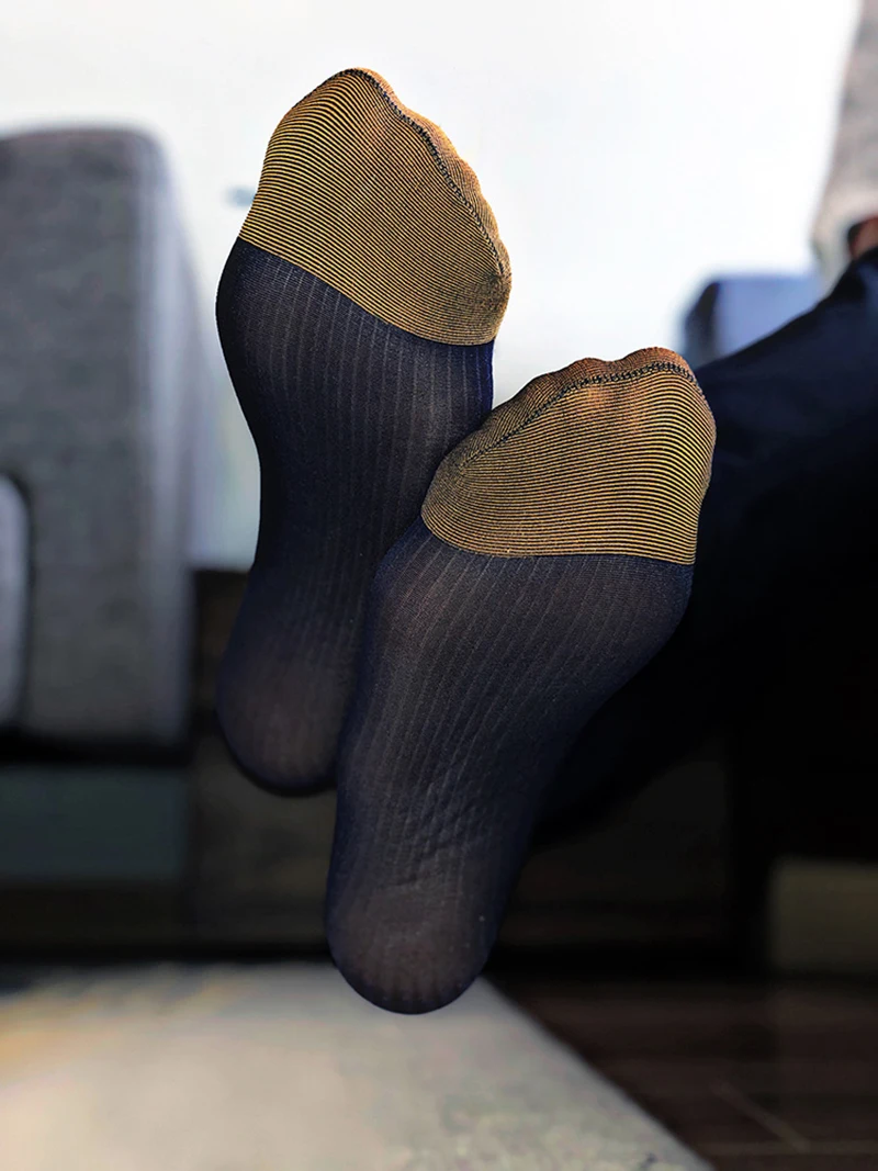 Модные мужские носки-трубы CLEVER-MEN Формальные Сексуальные прозрачные Костюмные