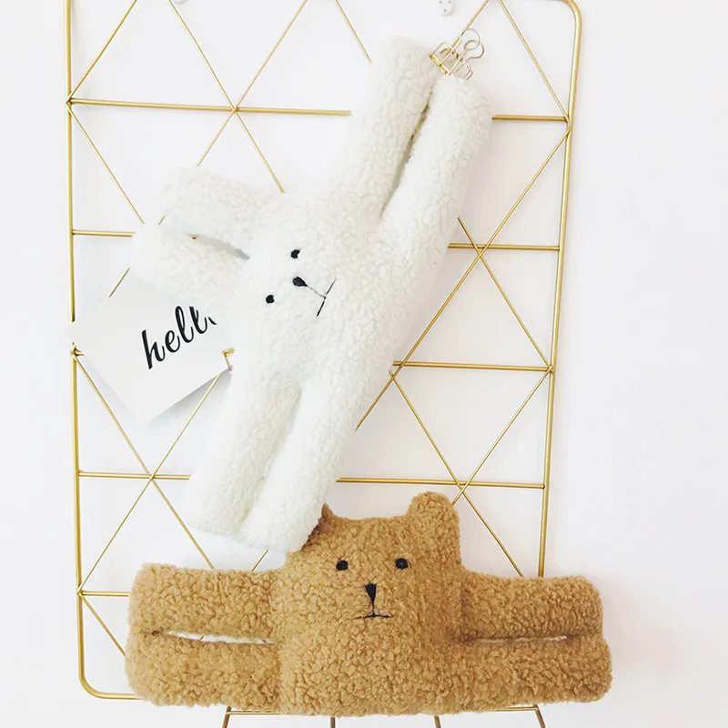 Нордический стиль Анти-застежка Дверная ручка Крышка Игрушка Полный Картинка Зайчик Коричневый Медвежонок Декор Кроватка для малыша Держать Открыто Кукла на.