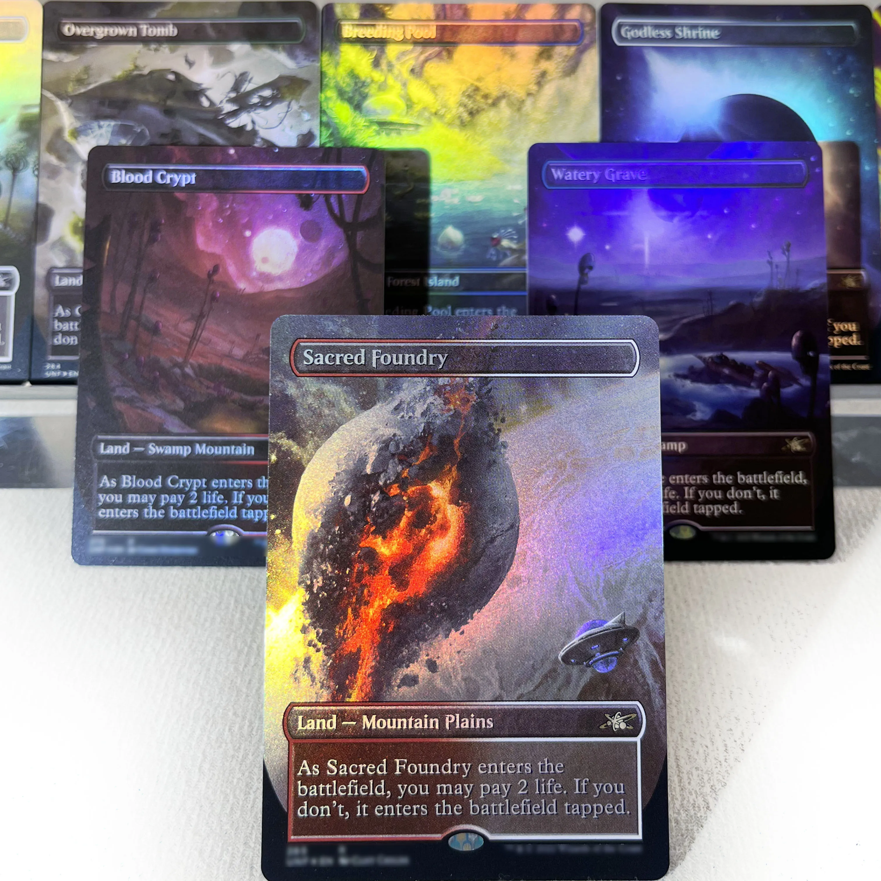 Фото SNC UNF IKO FOIL5-01 Tcg прокси волшебные карты Наземные циклы шоковые земли фехты Осторонняя садовая кетрия Триме собрание №5