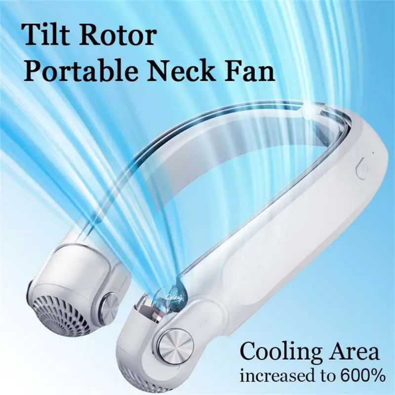 

360 ° Global Cold Air Leaf Less Hanging Neck Fan Paired With Jet Fan Blades Suspended Small Neck Fan Strong Breeze Rapid Cooling