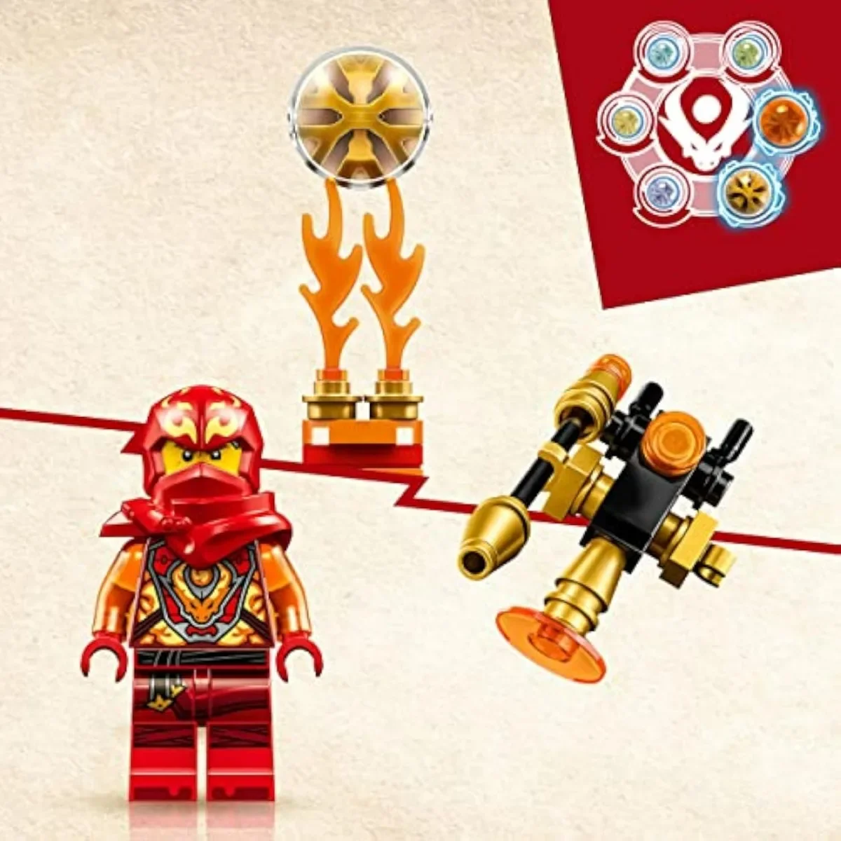 Фото Lego NINJAGO Kai's Dragon Power Spinjitzu Flip 71777 Набор игрушек Red Ninja с минифигурой Кай в подарок для 6-летних мальчиков №3